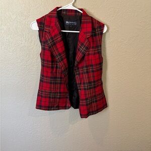 Burberry Red Plaid Vest